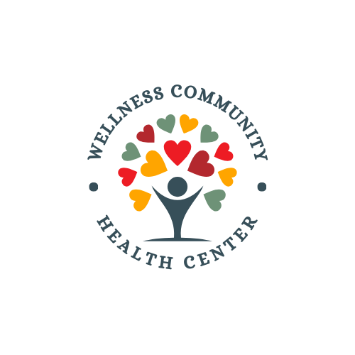 Green and Red Cute Floral Health Community Logo